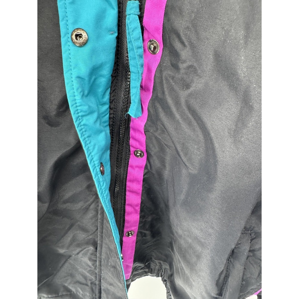 Columbia Bugaboo Vintage 90s Colorblock Jacket Womens Large Teal Pink Black - Picture 5 of 10
